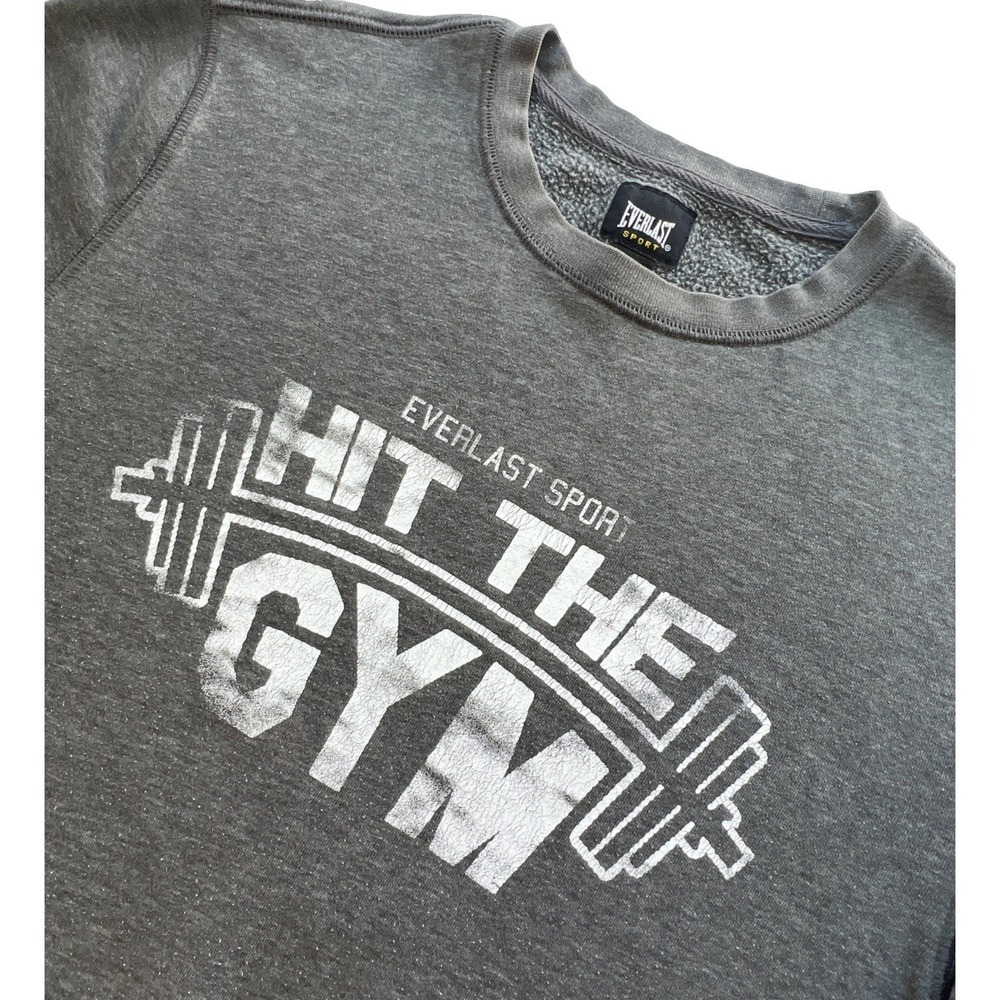 Everlast Sport Hit The Gym Sweatshirt Mens S Gray Pullover Gym Workout Athletic